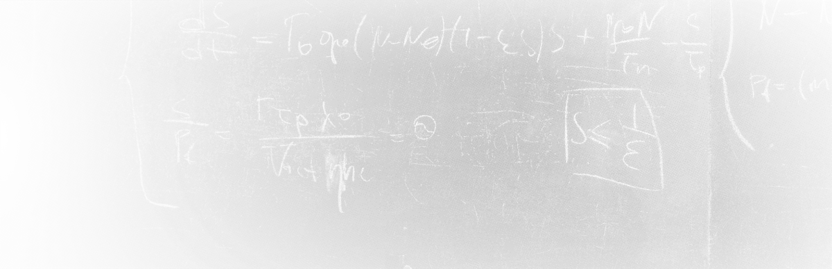 Complex mathematical equations on a chalk board.